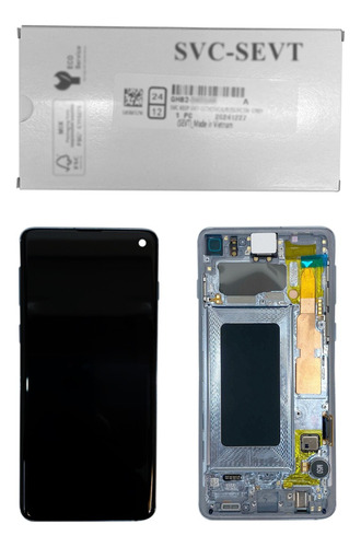 Módulo Pantalla Para Samsung S10 G973 Con Marco 100% Oem Celeste