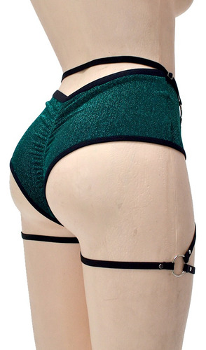 Short De Lycra Pole Dance Con Liguero Baile Twerk Elsa
