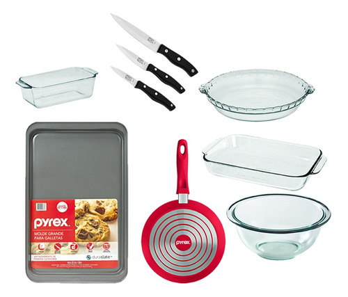 Bateria De Cocina Set Del Chef Preparación X9pz Pyrex Ct