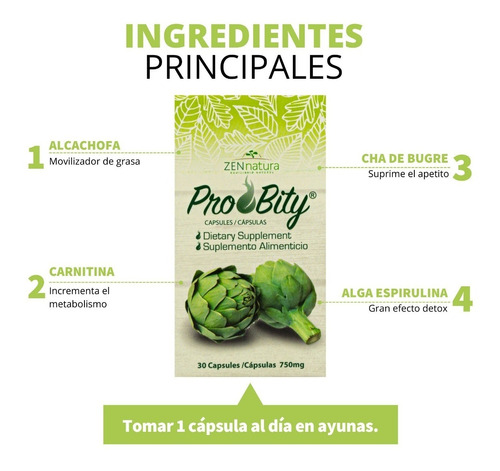 Probity Control De Peso L-carnitina, Alcachofa Zen Natura | Meses sin  intereses