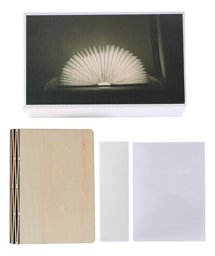 Lámpara De Libro Pequeña De Arce Blanco Con Luz Bicolor