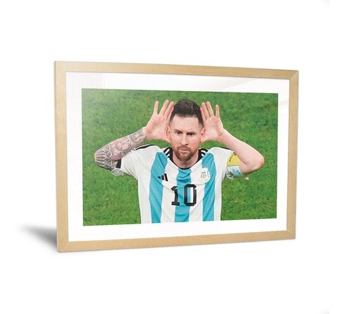 Cuadro Messi Topo Gigio Van Gaal Mundial Qatar 2022 35x50cm