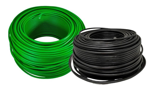 Kit 2 Cable Electrico Cca Calibre 10 50 Metros Verde Y Negro