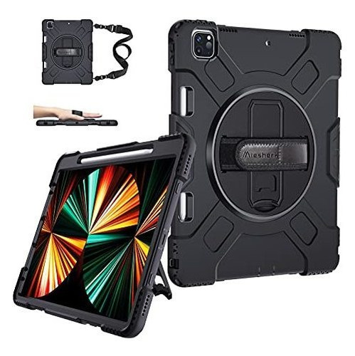 Funda Para iPad Pro De Silicona Dura Color Negro Con Asa