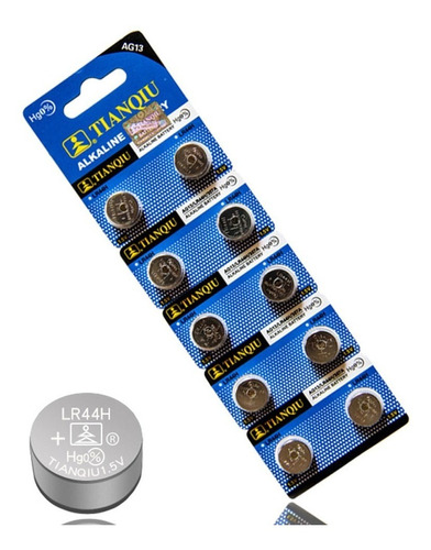 10 Unidades Pilas Blister Lr44 Alcalinas Ag13 Sr44 G13 1.5v