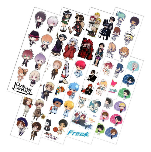 Combo De 8 Planchas De Stickers De Anime Yuri Diabolik Kurok