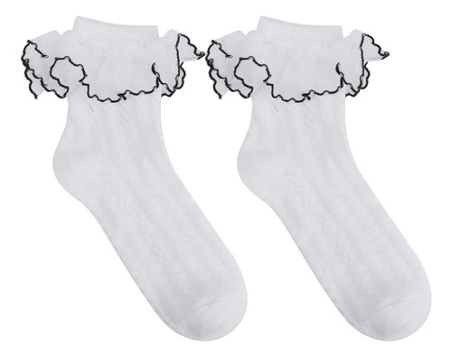 Calcetines Estilo Princesa Con Volantes Y Encaje Con Lazo Pa