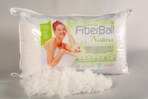 Imagen 3 de 6 de Almohada Nativa 70x40 Microesferas Fiberball Gtia Oficial