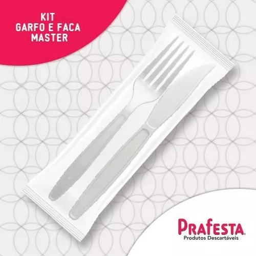 Kit Garfo e Faca Refeição Master 50 unidades Golden - Braslimpo