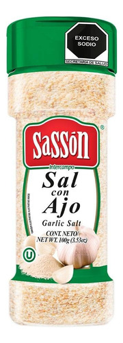 10 Pza Sal Con Ajo Sassón 100 G