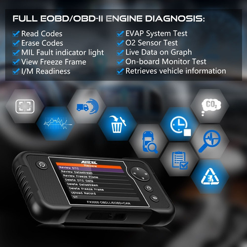 Ancel Fx3000 Obd2 Escáner Automotriz Profesional Abs Srs