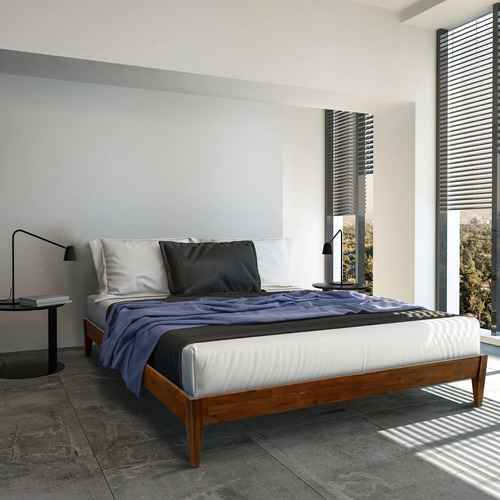 Acacia Mervyn - Base De Cama Con Plataforma De Madera Maciza