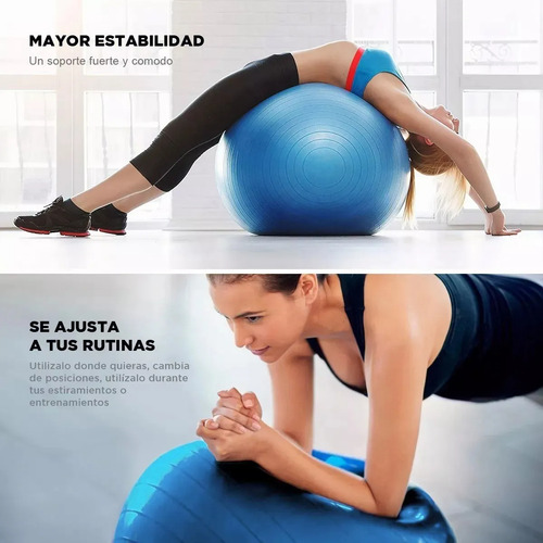 Pelota De Yoga/fitness/pilates/ejercicio 55cm Incluye Bomba Color Azul Swszdy
