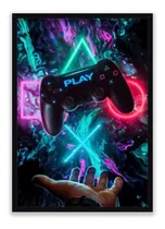 Comprar Quadro Quarto Gamer Nerd Geek Jogos Videogames Moldura 63x43