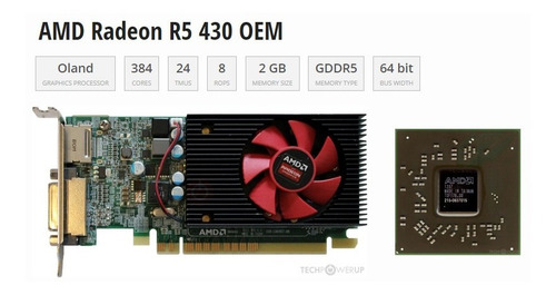 Imagen 1 de 3 de Tarjeta De Video Amd Radeon R5 430 De 2 Gb Gddr5