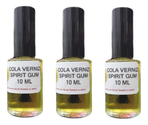 Kit 3 Colas Spirit Gum  Verniz 10ml Para Peruca E Lace