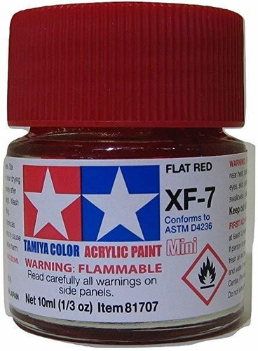 Tamxf7 81707 Acrílico Mini Xf7 Flat Rojo 1/3 Oz