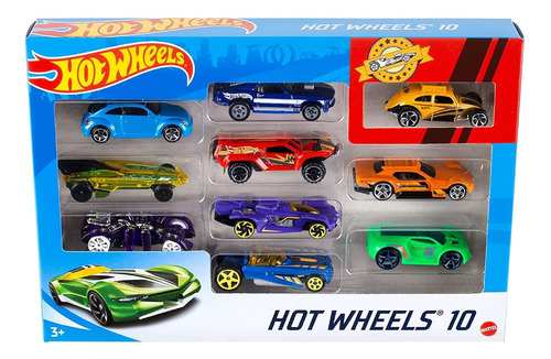 Carro De Juguete Hot Wheels Paquete De 10 Automóviles (l Vrn