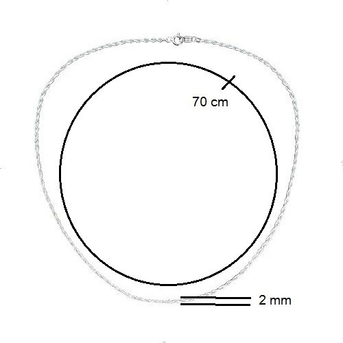 Imagen 3 de 10 de Cadena Torzal De Plata 925 Hombre O Mujer De 70 Cm Agálea