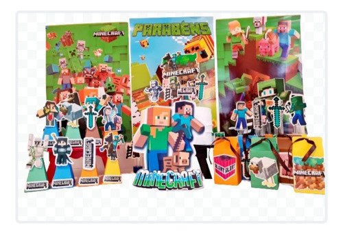 Kit Festa Lembrancinha Minecraft 73 Itens