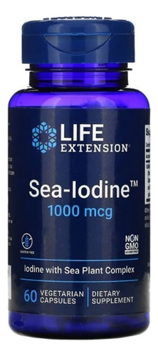 Yodo De Mar 1000mg 60 Caps Life Extension Salud Tiroides Sea Sabor Neutro