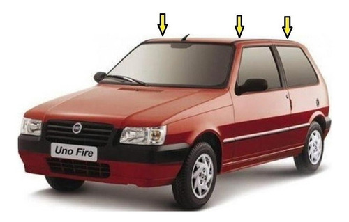 Molduras Techo Fiat Uno 2006 Fire 3p Adhesivas Kit 2  Rapins