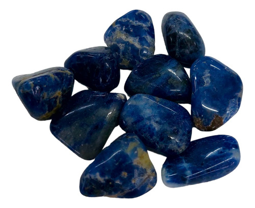 Kit Com 10 Pedras Sodalita Roladas Pequenas Lindas Com Nf