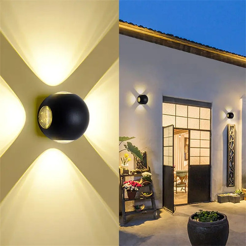 Lámpara Led Circular Aplique Pared 4 Puntos Interior Exterio