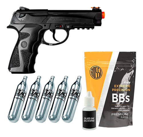Pistola Airsoft C12 6mm + Pacote De 1000 Bb's + Acessórios