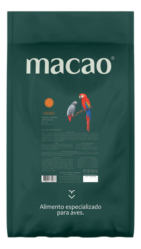 Alimento Para Guacamayas Y Loros Grises Croquetas Macao 10k