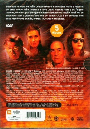 Dvd O Sorriso Do Lagarto (box Com Luva 5 Discos Tony Ramos)