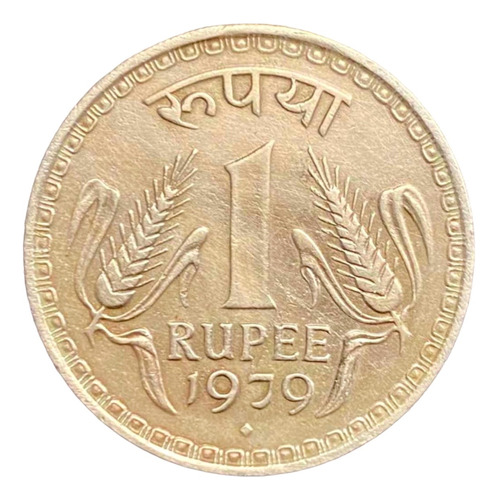 India - 1 Rupia - Año 1979 - Km #78 - Espigas