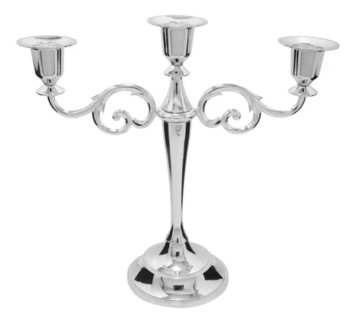 Candelabra Viscacha - Soporte Metálico Para 3 Velas, Color P