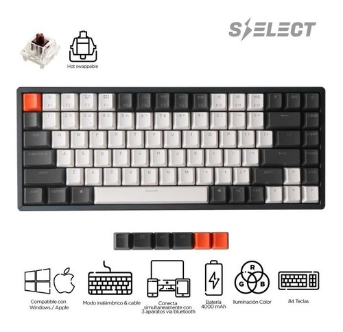 Imagen 2 de 10 de Teclado Mecanico Wireless Keychron K2 Gamer Luz Rgb Pc Mac