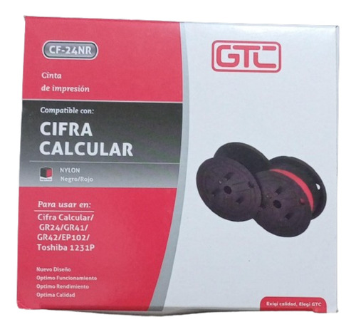 Cinta De Impresión Cifra Calcular Negro Rojo X12