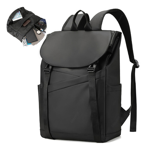 Mochila Portátil Versátil Casual Negocio Bolsa De Viaje De Gran Capacidad, Puede Acomodar Una Computadora Portátil De 15,6'' Color Negro