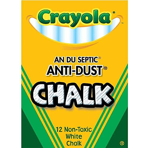 Crayola Tiza Antipolvo No Tóxica, Blanca, 12 Barras/caja (5