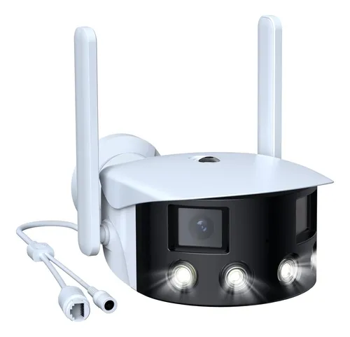Cámara De Seguridad 2K Exterior WOLFANG – Visión Nocturna, IA Detección, IP65, Sirena, Audio Bidireccional Y Compatible Con Alexa