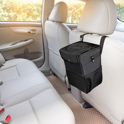 Cubo De Basura Para Coche Con Tapa, Contenedor De Basura,