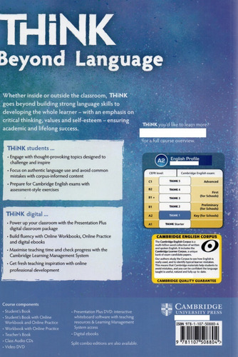 Think 1 Student´s Book With Online Workbook & Online Practice, De Herbert Puchta. Editorial Cambridge University Press, Tapa Blanda En Inglés, 2015