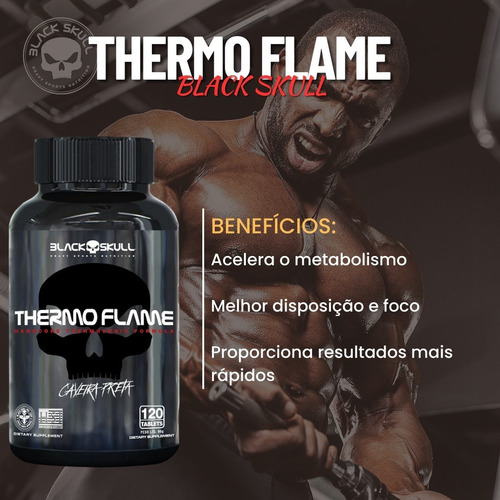 Thermo Flame TermogĂȘnico Pote Com 120 Tabletes - Black Skull