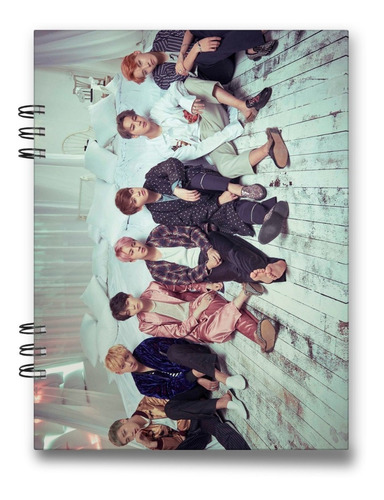 Cuaderno Bts Banda K-pop 15x20 Cms 100 Hojas Tapa Dura