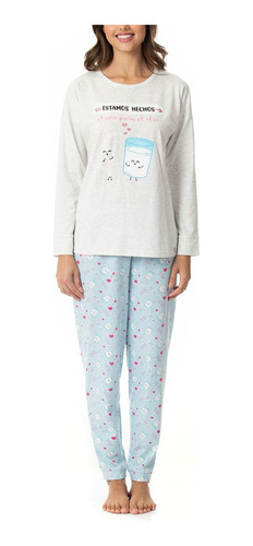 Pijama Cotton Estampado Mujer J-715  Lady Genny