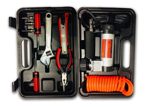 Imagen 6 de 8 de Mini Compresor Portatil 12v Aire Auto Kit Caja Herramientas