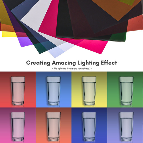 Filtro De Gel Para Iluminación En Color, 20 Piezas, Hoja De