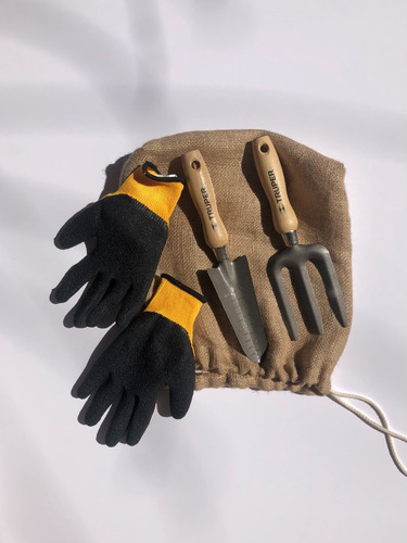Imagen 2 de 4 de Kit Jardineria Pala Y Rastrillo + Par De Guantes Mos Cuotas