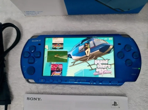 Psp 3000 Azul Sony Original Destravado+brinde 2 Jogos 