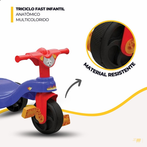 Triciclo Motoca Infantil Velotrol Com Pedal Passeio Fast