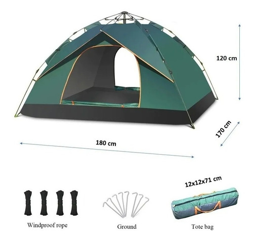 Carpa Toldo Automática 1-2 Personas Térmica Mosquitero -