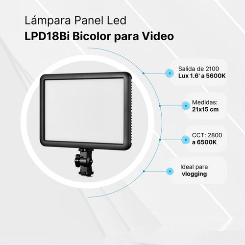 Lámpara Panel Led Godox Lpd18bi Bicolor Para Video Color de la estructura Negro